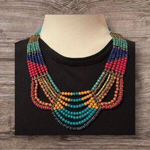 Ethic necklace  Colorful Beaded handcrafted reflective of Nepal style